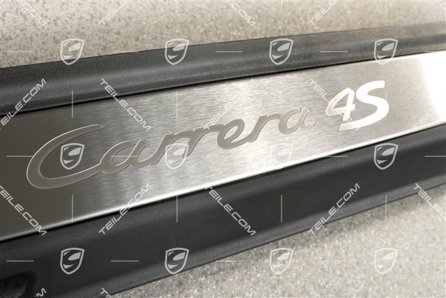 Door entry guards / Sill cover inner / Scuff plates, without ilumination, stainless steel, Carrera 4S, set, L+R