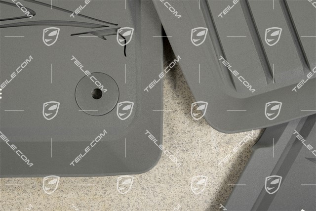 All-weather floor mats, rubber, set, slate gray