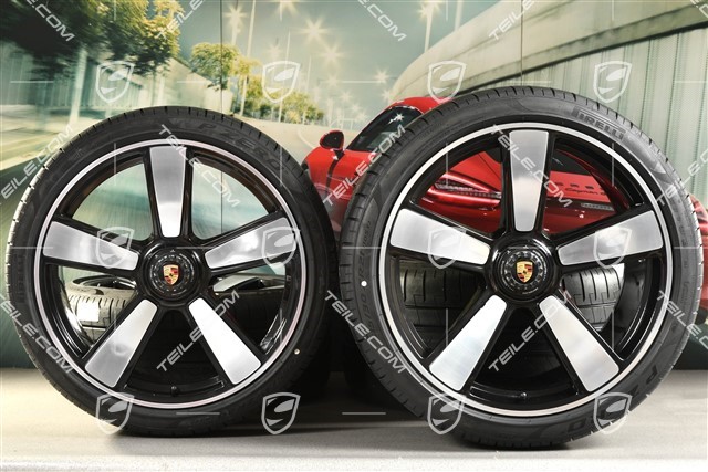 20-inch + 21-inch Sport Classic summer wheel set, rims 9,5J x 20 ET44 + 12J x 21 ET70 + Pirelli summer tyres 255/35 R20 + 315/30 R21, black high gloss