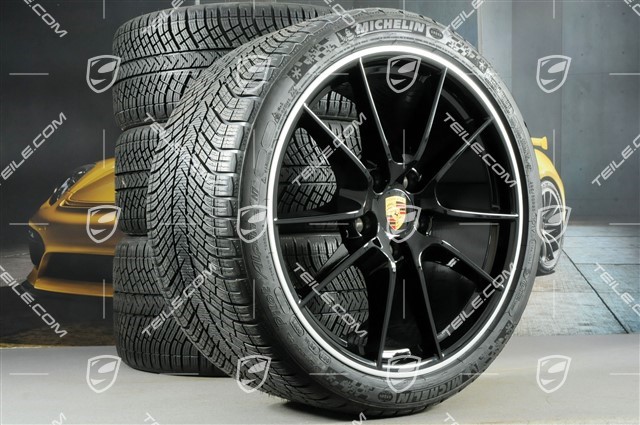 20-inch Carrera S (III) winter wheel set, 8,5J x 20 ET51 + 11J x 20 ET70, Michelin winter tyres 245/35 ZR20 + 295/30 ZR20, with TPMS, black high gloss