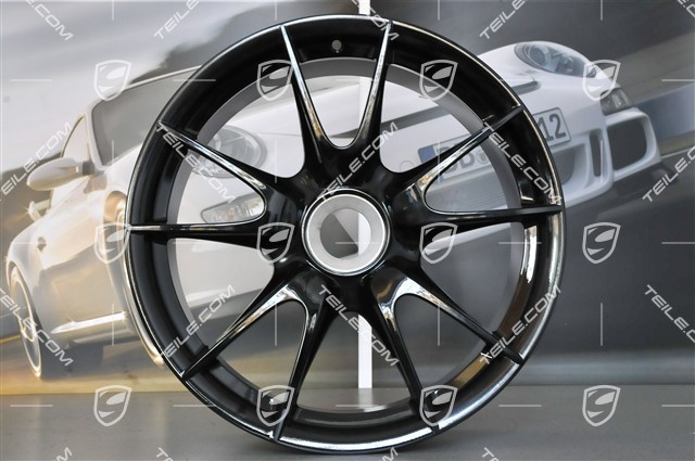 19-inch GT3 II RS 4.0 / GT2 RS wheel set, black, front 9J x 19 ET47+ rear 12J x 19 ET48