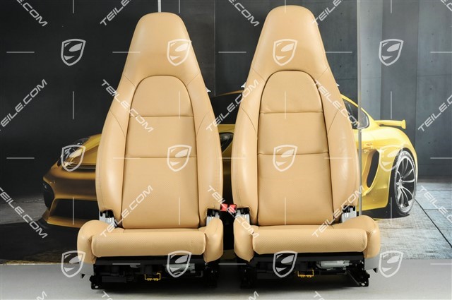 Seats, el adjustable, Lumbar, leather, Luxor Beige, used traces, L+R