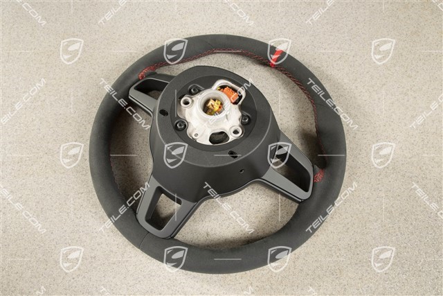 Sports Steering wheel GT, Alcantara, black/guards red, 12 o'clock marking Red