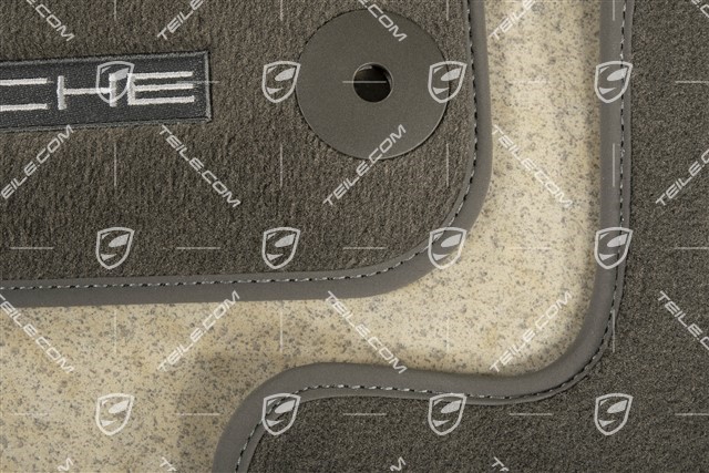 Floor mat, velour, set 4-part, agate grey