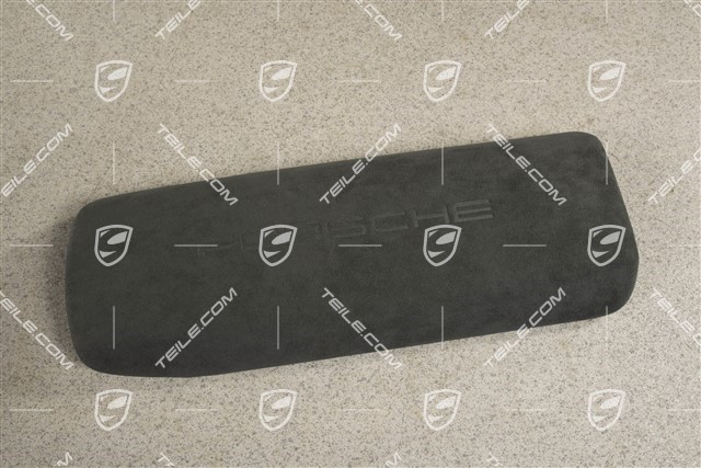 Armrest / tunnel, trim cover, Alcantara with embossed "PORSCHE" logo, Black