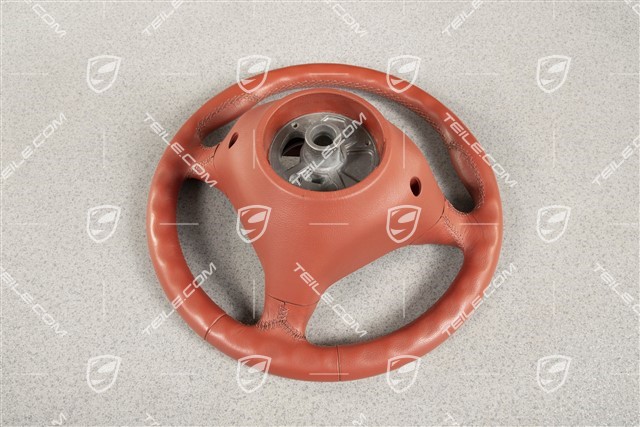 3-spoke steering wheel, leather, Boxster red