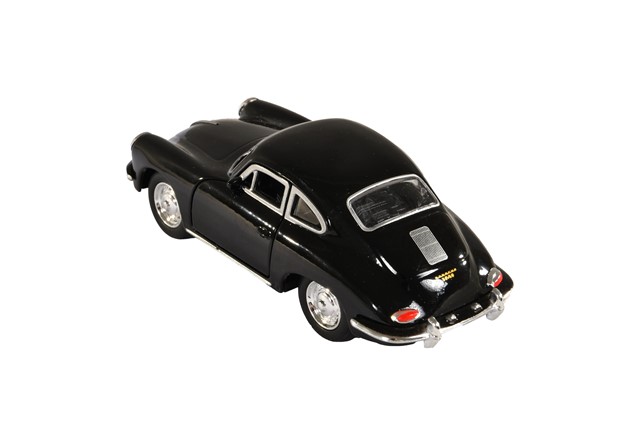 Fahrzeug/Spielzeug Pullback Porsche 356 B Coupe, Welly, Maßstab 1:38, schwarz