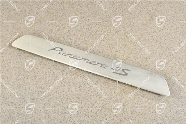 Sill cover inner, Scuff plate front, Panamera 4S lettering, Aluminum brushed, L=R