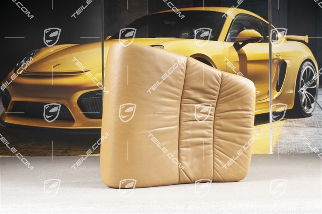 Back seat lower / cushion, Cabrio, Draped leather, Savanna beige, R