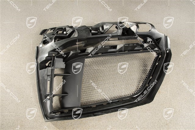 Front bumper retainer frame / grille / vent, lateral, Spyder, Black matte, R