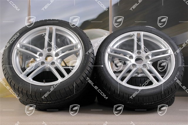 19" winter wheel set Carrera, wheels 8,5J x 19 ET54 + 11J x 19 ET48 + Pirelli winter tyres 235/40 R19 + 295/35 R19, without TPM.
