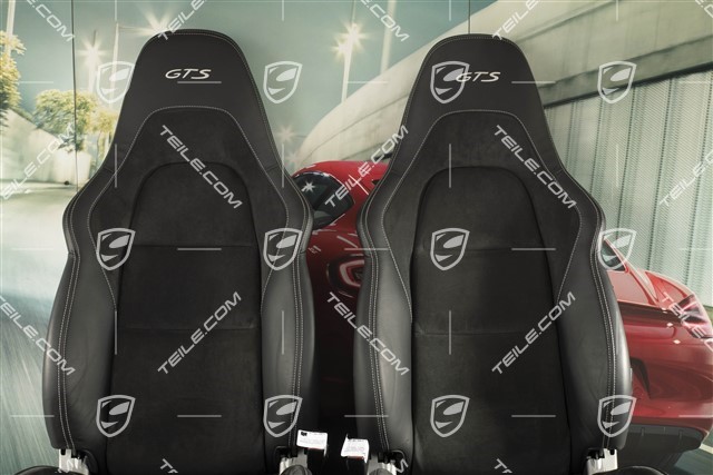 Sport Seats, el. adjustable, 18-way, heating, lumbar, leather/Alcantara, logo GTS, black/Silver, L+R