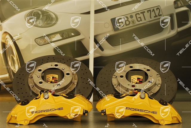 PCCB Ceramic brake kit, brake discs: 2x front + 2x rear, fixed callipers:2x front and 2x rear, pads, 997 S /4S