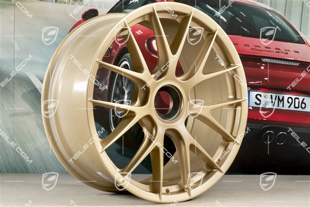 20"+21" GT2RS/GT3RS Magnesium wheel rim set, rims 9,5 J x 20 ET50 + 12,5 J x 21 ET48, Aurum satin mat