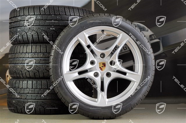 18-inch Cayman S II winter wheel set (with tyres), front wheels 8J x 18 ET57 + rear 9J x 18 ET43 + tyres 235/40 ZR18 + 255/40 ZR18