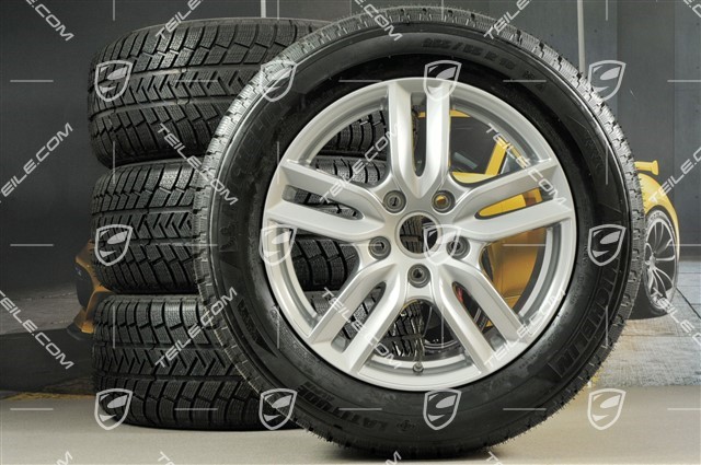 18" Winterräder Satz "Cayenne S" Facelift 2014->, Felgen 8J x 18 ET53 + Michelin Winterreifen 255/55 R18, mit RDK-Sensoren