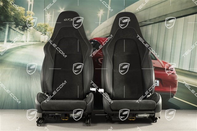 Sport Seats, el. adjustable, 18-way, heating, lumbar, leather/Alcantara, logo GTS, black/Silver, L+R