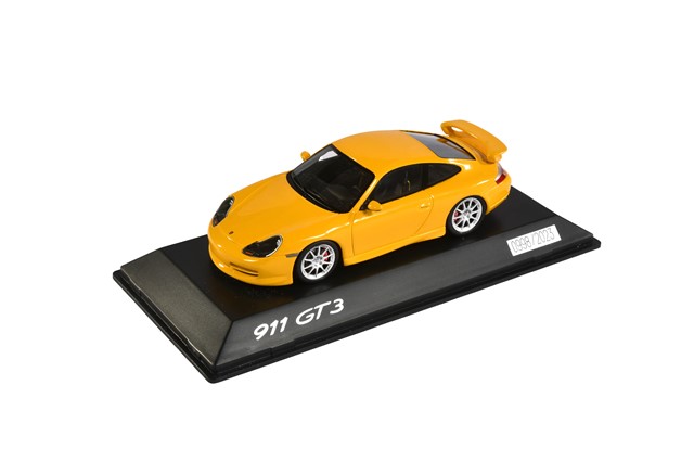 Porsche 911 996.1 GT3, speedgelb/schwarz, Spark, Maßstab 1:43