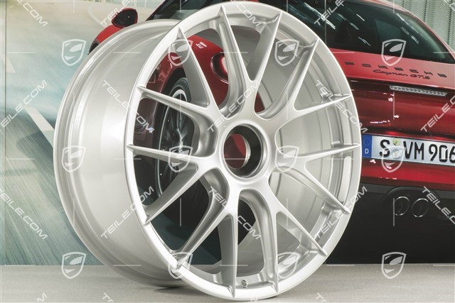 20"+21" GT2RS/GT3RS Magnesium wheel rim set, wheel rims 9,5 J x 20 ET50 + 12,5 J x 21 ET48, brilliant silver