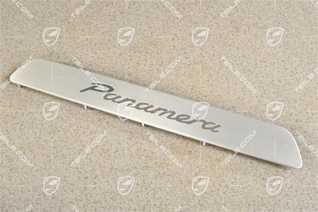 Sill cover inner, Scuff plate front, Panamera lettering, Aluminum brushed, L=R