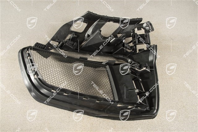 Front bumper retainer frame / grille / vent, lateral, Spyder, Black matte, R