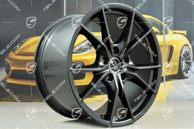 20-inch Carrera S IV wheel rim set, 8,5 J x 20 ET49 + 11,5 J x 20 ET76, in black satin matt