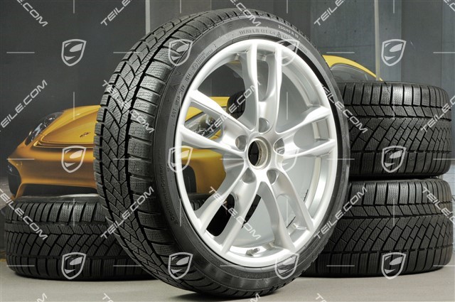 19" winter wheel set Boxster S, 8J x 19 ET57 + 9,5J x 19 ET45 + NEW Continental WinterContact winter tires 235/40 R19 + 265/40 R19, with TPMS