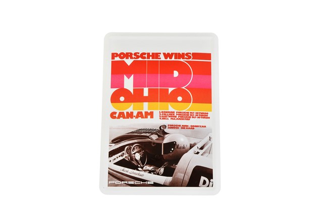 Porsche Museum Metalowa kartka pocztowa Mid Ohio 917/10 cm 10 x 15 cm