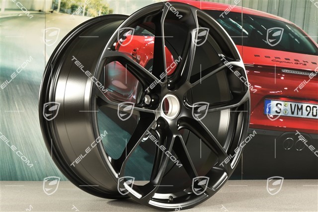 22-inch wheel rim, GT COUPE front, 10,5J x 22 ET49, black satin-matt