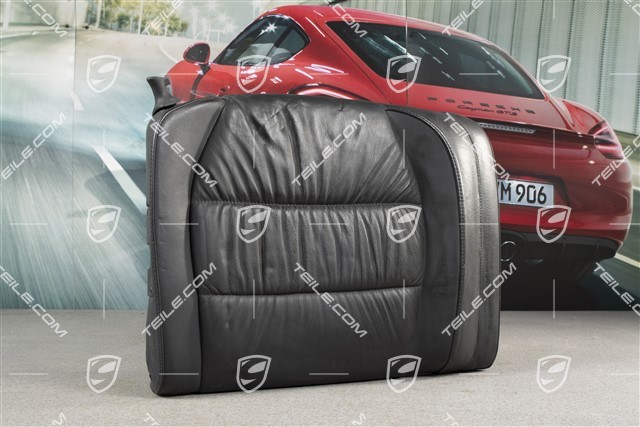 Back seat backrest, Draped leather, black, Cabrio, R