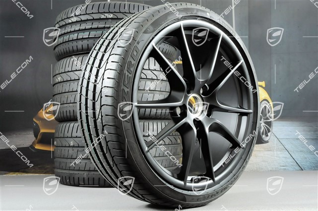 20-inch Carrera S III summer wheel set, 8,5J x 20 ET51 + 11J x 20 ET52 + summer tyres 245/35 ZR20 + 305/30 ZR20, with TPMS, black sidematt