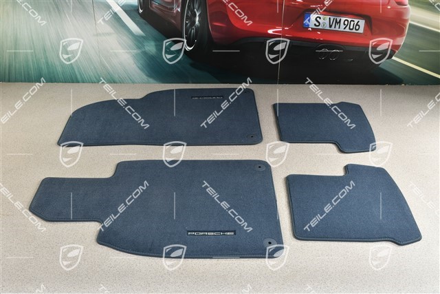 Floor mat set, front and rear, Yachting Blue