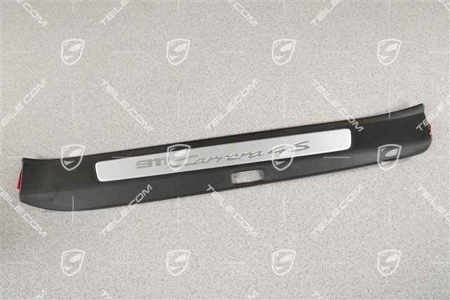 Sill trim strip, Scuff plate, Black/Brushed aluminium, ''911 Carrera 4S'', L