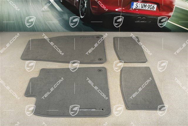 Foot mats set, 4 parts, slate grey