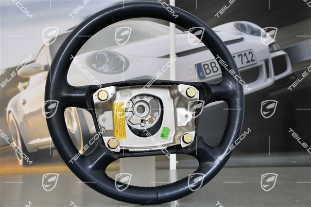 4-spoke steering wheel, leather, "metropol" blue