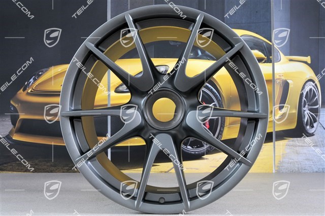 19-inch GT3 wheel, central locking, 12J x 19 ET63, titanium metallic