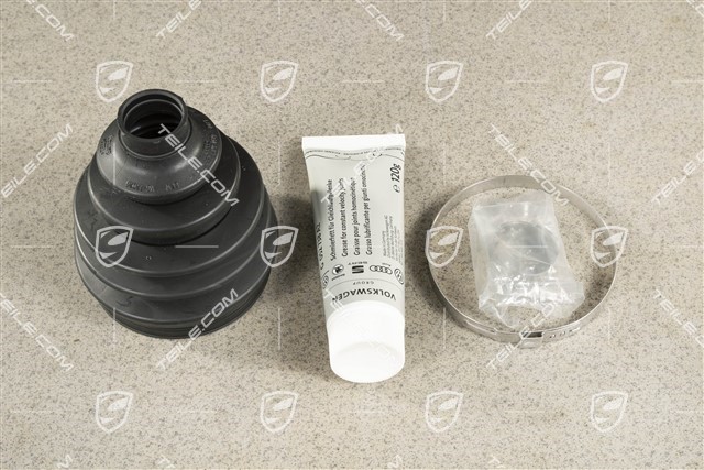 Front axle drive shaft repair kit / Dust boot / rubber bellow, spring, washer, grease, Outer
