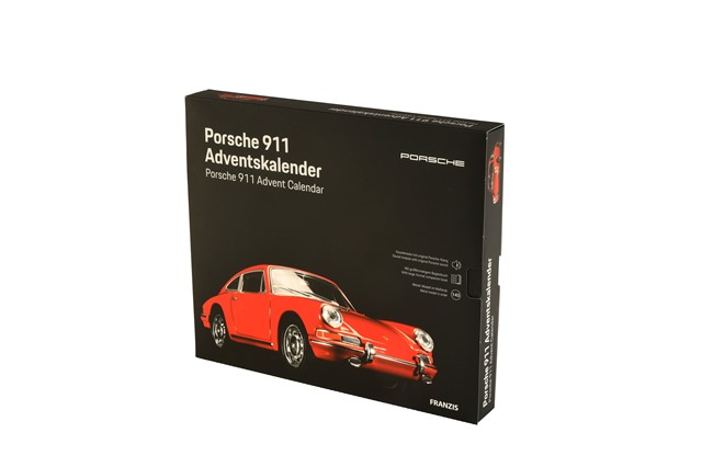 Porsche Advent calendar 911 2.0 1965, signal red, car model, scale 1:43