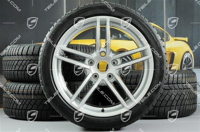 19" winter wheel set Carrera, wheels 8,5J x 19 ET54 + 11J x 19 ET48 + Continental winter tyres 235/40 R19 + 295/35 R19, without TPMS.