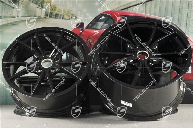 20-inch Carrera S (IV) wheel rim set, rims 8,5 J x 20 ET49 + 11,5 J x 20 ET76 in black (high gloss)