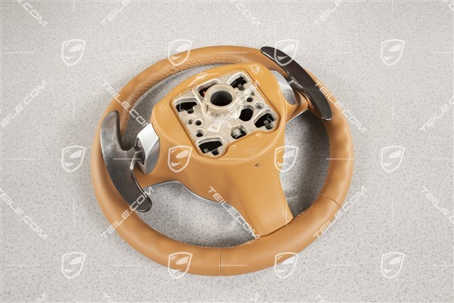 Sport steering wheel with Paddles PDK Sport Chrono, leather, Sand beige