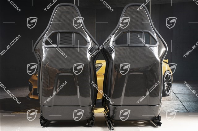 Bucket seats, collapsible, leather Black, L+R