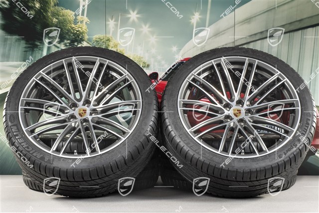21" Turbo IV Design summer wheel set, wheel rims 9,5J x 21 ET27 + 10J x 21 ET19 + Michelin summer tyres 265/40 R21 + 295/35 R21, with TPM