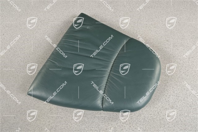 Back seat lower / cushion, Draped leather, Cedar green, L