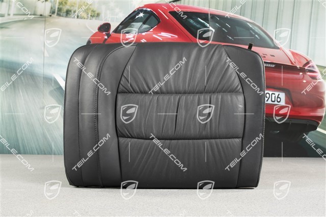 Back seat backrest, Draped leather, black, Coupe, L
