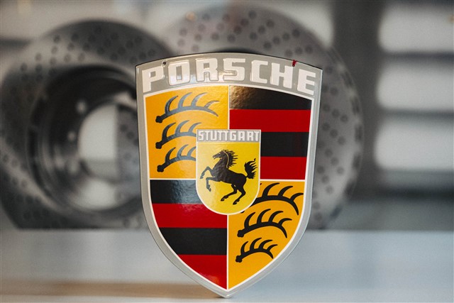 Porsche Classic enamel plate - Porsche Crest, 45 x 38 cm