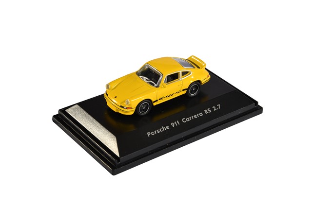 Porsche 911 Carrera RS 2.7, żółty/czarny, Welly, skala 1:87