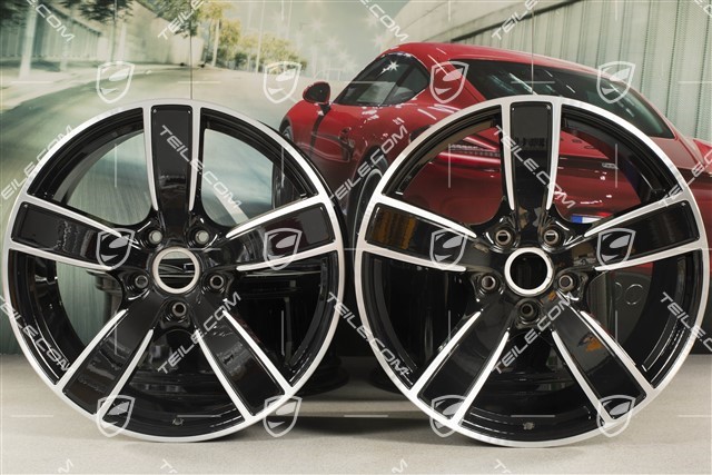 20-inch wheel rim set Carrera Sport, 11,5J x 20 ET76 + 8,5J x 20 ET49, black high gloss