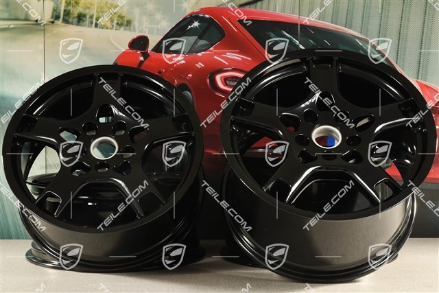 19-inch Carrera S wheel set, 8J x 19 ET57 + 11J x 19 ET67, black