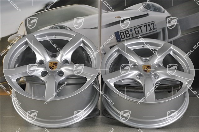 17-inch Cayman II wheel set, front 7J x 17 ET55 + rear 8,5J x 17 ET40